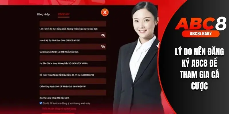 Lý do nên đăng ký ABC8 để tham gia cá cược được lựa chọn